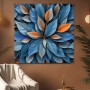 Blaue Blätter mit Orange Akzenten