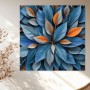 Blaue Blätter mit Orange Akzenten
