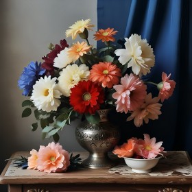 Blumenstillleben in edler Vase
