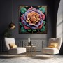 Prächtige Rose mit Ornamentrahmen