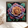 Prächtige Rose mit Ornamentrahmen