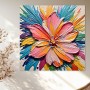 Farbenfrohe Blüte in Strukturmalerei