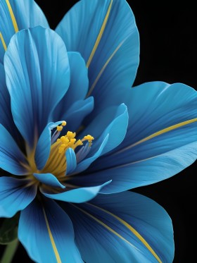 Blaue Blüte im Makro