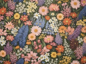 Bunte Blumenwiese in voller Blüte