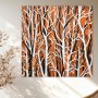 Abstrakter Birkenwald in Orange