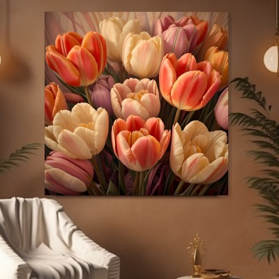 Leuchtende Tulpen in warmen Farben