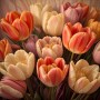 Leuchtende Tulpen in warmen Farben