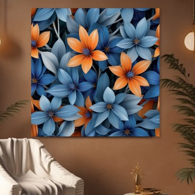 Blaue und orange Blütenpracht