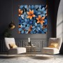 Blaue und orange Blütenpracht