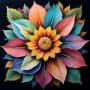 Farbenprächtige Blüte auf dunklem Grund