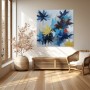 Abstrakte Blüten in Blau und Gelb