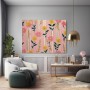 Florales Muster in Rosa und Gelb