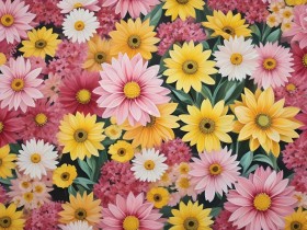 Bunte Margeritenblüten