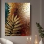 Goldene Farnblätter auf Struktur