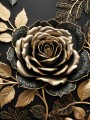 Goldene Rose auf Schwarz