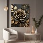 Goldene Rose auf Schwarz