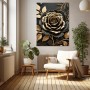 Goldene Rose auf Schwarz