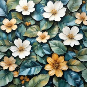 Elegante Blüten in Grün und Gold