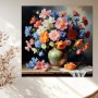 Bunter Blumenstrauß in Keramikvase