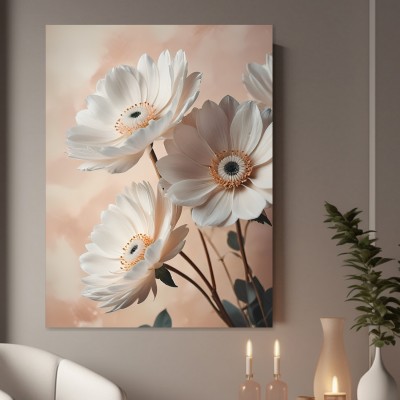 Weiße Blüten in zartem Licht