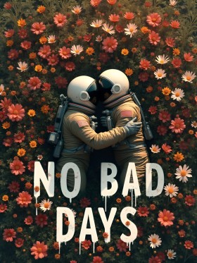 No Bad Days Astronauten im Blumenmeer