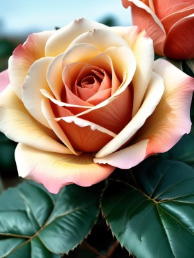 Zarte Rose in Creme und Rosé