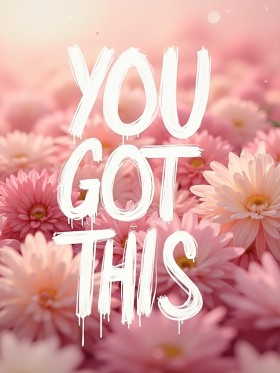 You Got This mit rosa Blumen