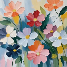 Bunte Blüten in Pastell