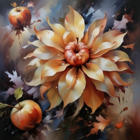Herbstblüte mit Äpfeln