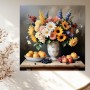 Blumenstillleben mit Früchten