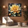 Goldene Blüte auf dunklem Grund
