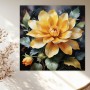Goldene Blüte auf dunklem Grund