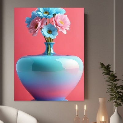 Pastellblüten in Türkisvase