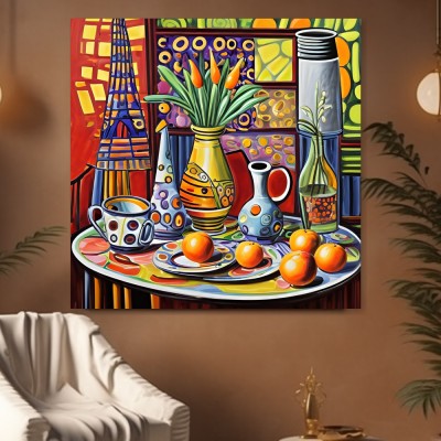 Farbenfrohes Stillleben mit Paris-Flair