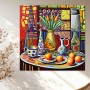 Farbenfrohes Stillleben mit Paris-Flair