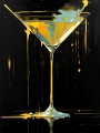 Cocktailglas in Gold und Türkis