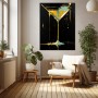 Cocktailglas in Gold und Türkis
