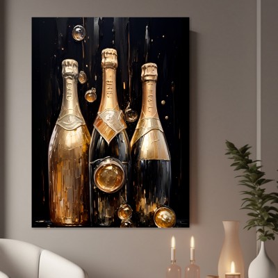 Champagner Eleganz in Gold und Schwarz