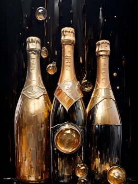 Champagner Eleganz in Gold und Schwarz