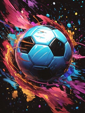 Fußball in Farbexplosion