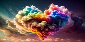 Farbenfrohe Wolkenexplosion