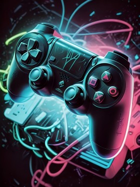 Neon Gaming Controller