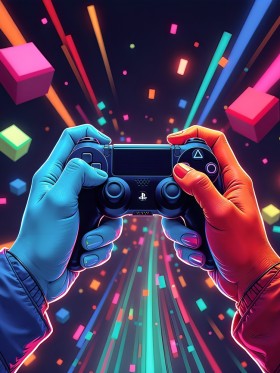 Neon Gaming Controller