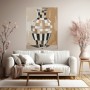 Schachbrett Vase in Beige und Schwarz