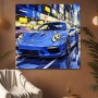 Blauer Sportwagen bei Nacht