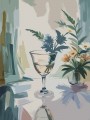 Stillleben mit Glas und Blumen