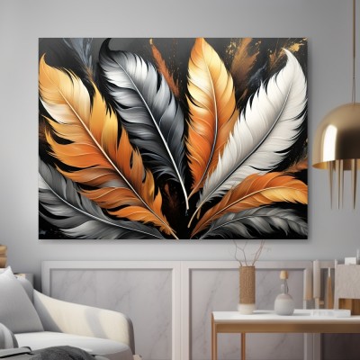 Elegante Federn in Gold und Grau