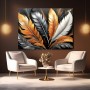 Elegante Federn in Gold und Grau
