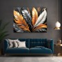 Elegante Federn in Gold und Grau