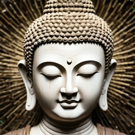 Buddha Antlitz in ruhiger Eleganz